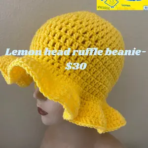 Lemon head ruffle beanie