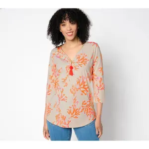QVC Belle by Kim Gravel Primabelle Knit Top - Ciao Bella! Tassel Accent, Zip-Front Design, Women's Knitwear