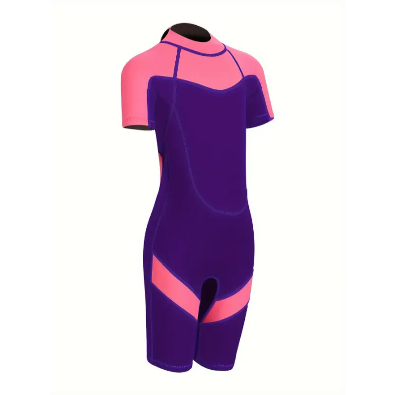 FLEXel Youngsters' 2mm Neoprene Shorty Wetsuit - Pink & Blue, Waterproof & Abrasion-Resistant, Ideal for Surfing, Swimming & Water Sports, with Fitted Design for Girls & Teens