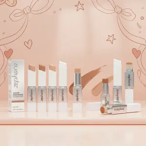 Zephoco 2-in-1 Color-Changing Foundation Stick comes in 8 natural shades, delivering a seamless, crease-free, lightweight and breathable finish.