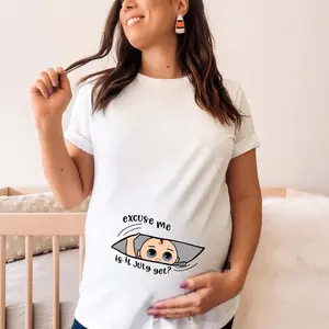 Pregnancy Announcement Shirt, Excuse Me Is It July Yet, Custom Maternity Shirt, Baby Boy Announcement Shirt, Baby Shower Gift, Pregnant Tees,For Women