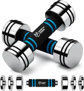 Northdeer Steel Dumbbells Ultracompact & Adjustable Chrome Dumbbell with Foam Handles 5lb 10lb 15lb 20lb 30lb 50lb Home Gym Workout (Choice of Size)
