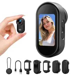 CAMWORLD 4K HD Mini Body Camera, Thumb Action Camera with 1.47" Screen, Wearable POV Action Cam, Magnetic Mount & WiFi App, 64GB Card Include, Portable  Hands-Free Sports Camera for Cycling Pet Vlogging,Compact Magnetic Sports Camera fathersdaygift