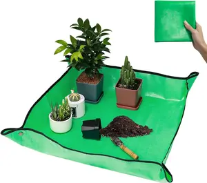 Repotting Mat for Transplanting & Potting Soil Mess Control, 26.8" x 26.8" Waterproof Plant Potting Mat, Succulent Orchid Potting Tray for Plant Pots, Gardening Gifts Bonsai Tools