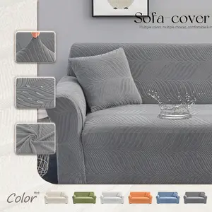 1 Piece Waterproof Jacquard Velvet Sofa Cover Elastic Sofa Slipcover - Suitable for All Seasons, Integrated Wrap Design, Dustproof and Non-Slip Sofa Protector, Suitable for Living Room, Bedroom, and Various Sofas