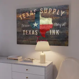 Texas canvas wall art, Texas map art, Texas flag printing, living room wall decoration, travel map - Christmas gifts for friends, children, men, and women, art posters, room wall photo decorations, ornaments.