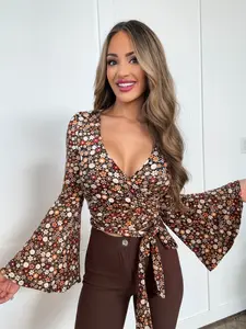 Woodstock Floral Bell Sleeve Wrap Top - ALL COLORS