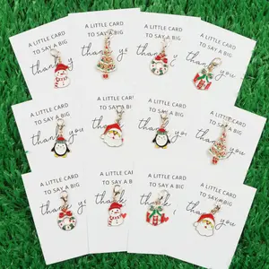 6pcs/12pcs Christmas Keychain Set, Thank You Theme Pocket Hug Gift Pack, Thank You Gift, Commemorative Gift, Friendship Gift, Christmas Gift, Backpack and Car Key Accessories, Bag Charm, Bag Accessory