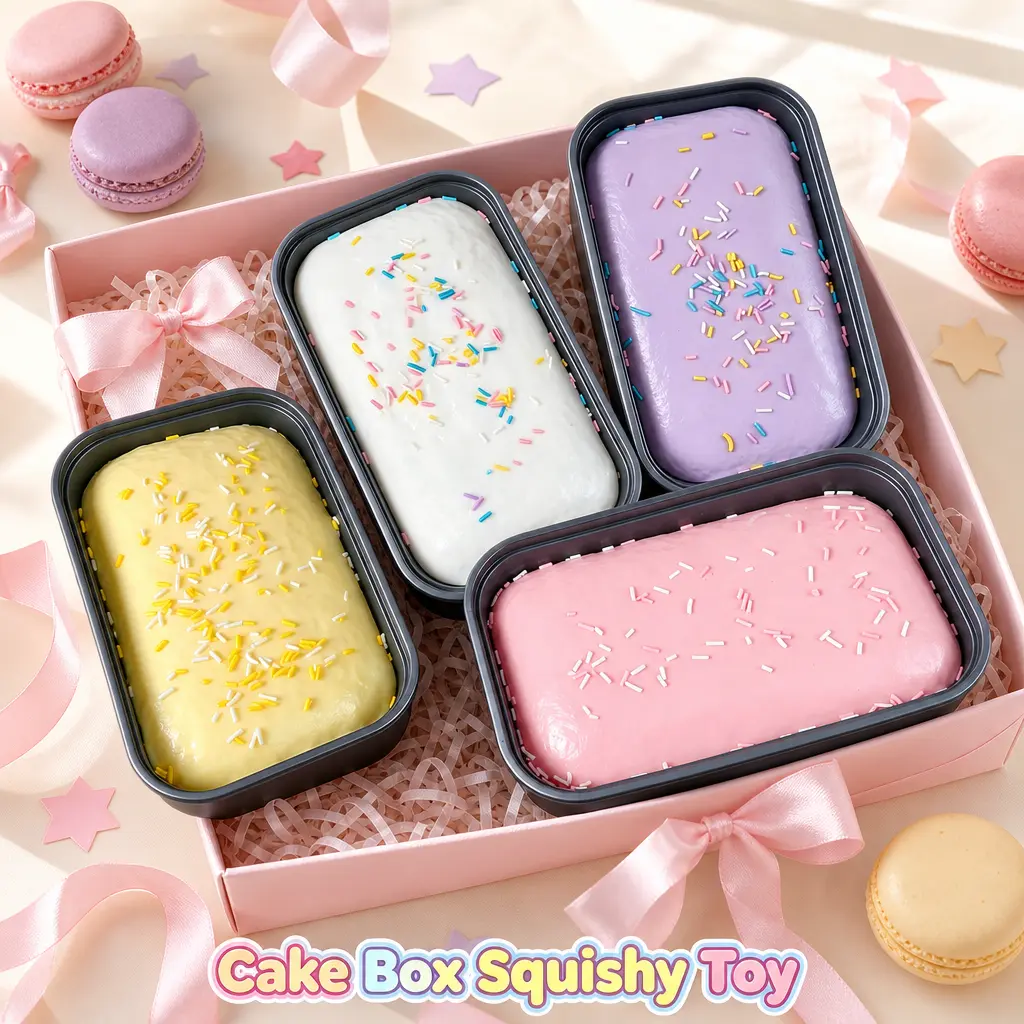 Viral Taba Squishy Boxed Taro Mousse Cake Toy, Ultra Fluffy Slow-Rise ASMR Stress Relief Fidget Toy for Teens & Adults