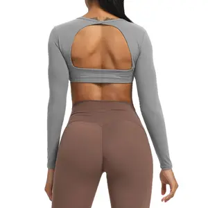 Aoxjox Women's Clarissa Backless  Long Sleeve  Tops