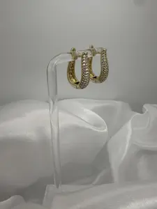 Vivandi Half Iced Hoop Earrings