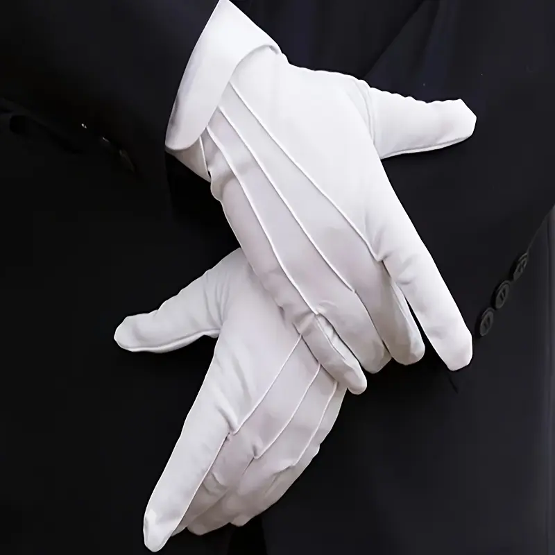 10 Pairs Polyester Three-Finger Gloves, Unisex Formal Occasion Gloves bulk for Dance, Performance, Flag Raising, Wedding, Various Events