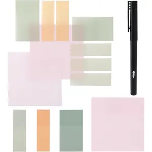 - Transparent Sticky Notes Set, 200 Sheets, Transparent Sticky Notes and Planner Tabs with Black Fineliner  for  Study, Office, School, Planning, Journaling & Organization