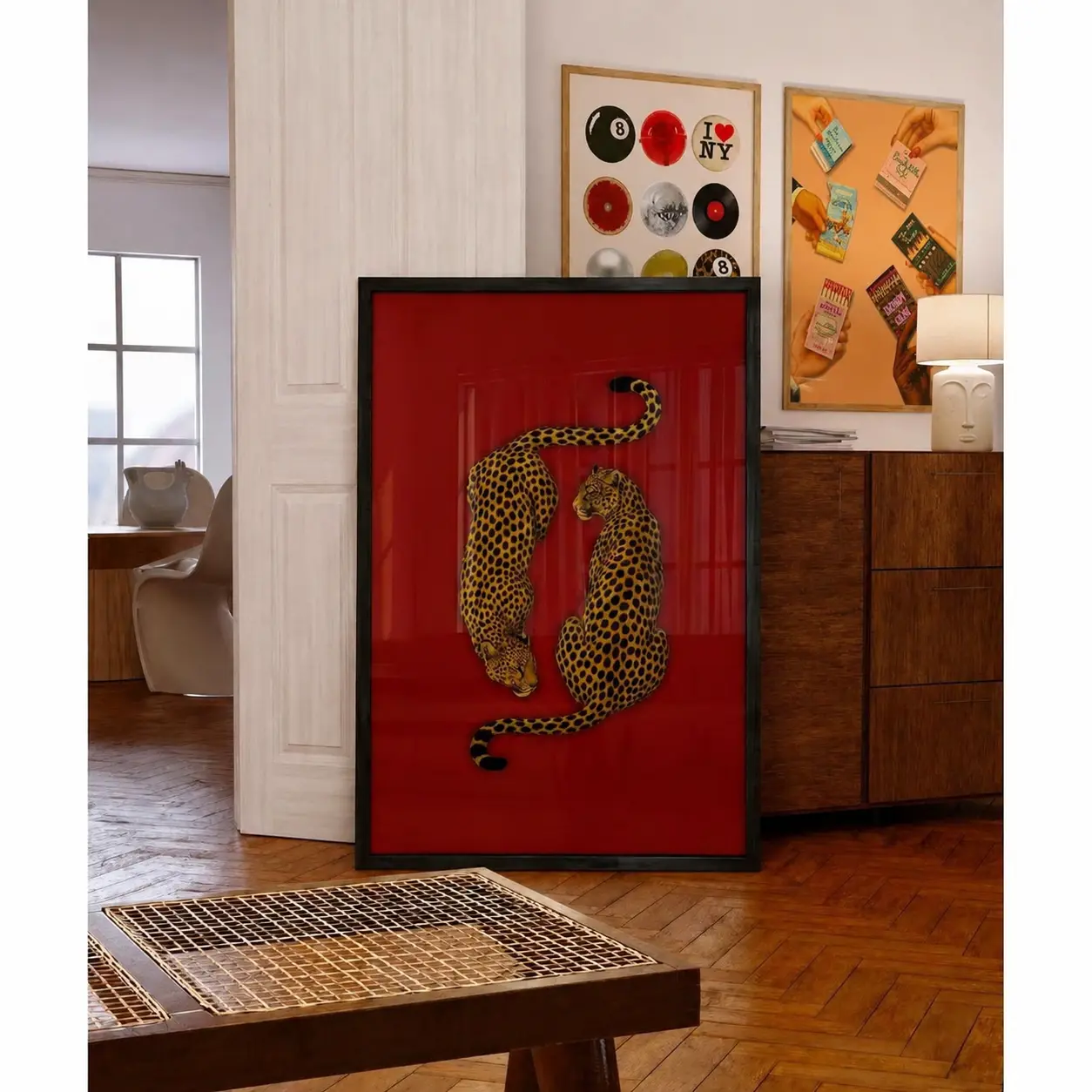 Leopard Wall Art Poster - Vintage Cheetah Print, Retro Y2K Aesthetic, Maximalist Animal Decor, Bold Dopamine-Inspired, Vintage Room Decor