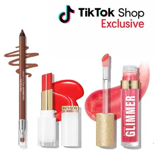 Revlon TikTok Shop Exclusive Lip Bundle - Super Lustrous Glass Shine Balm, Colorstay Multi-Liner, Glimmer Gloss, Radiant Makeup hydrating Lip Set