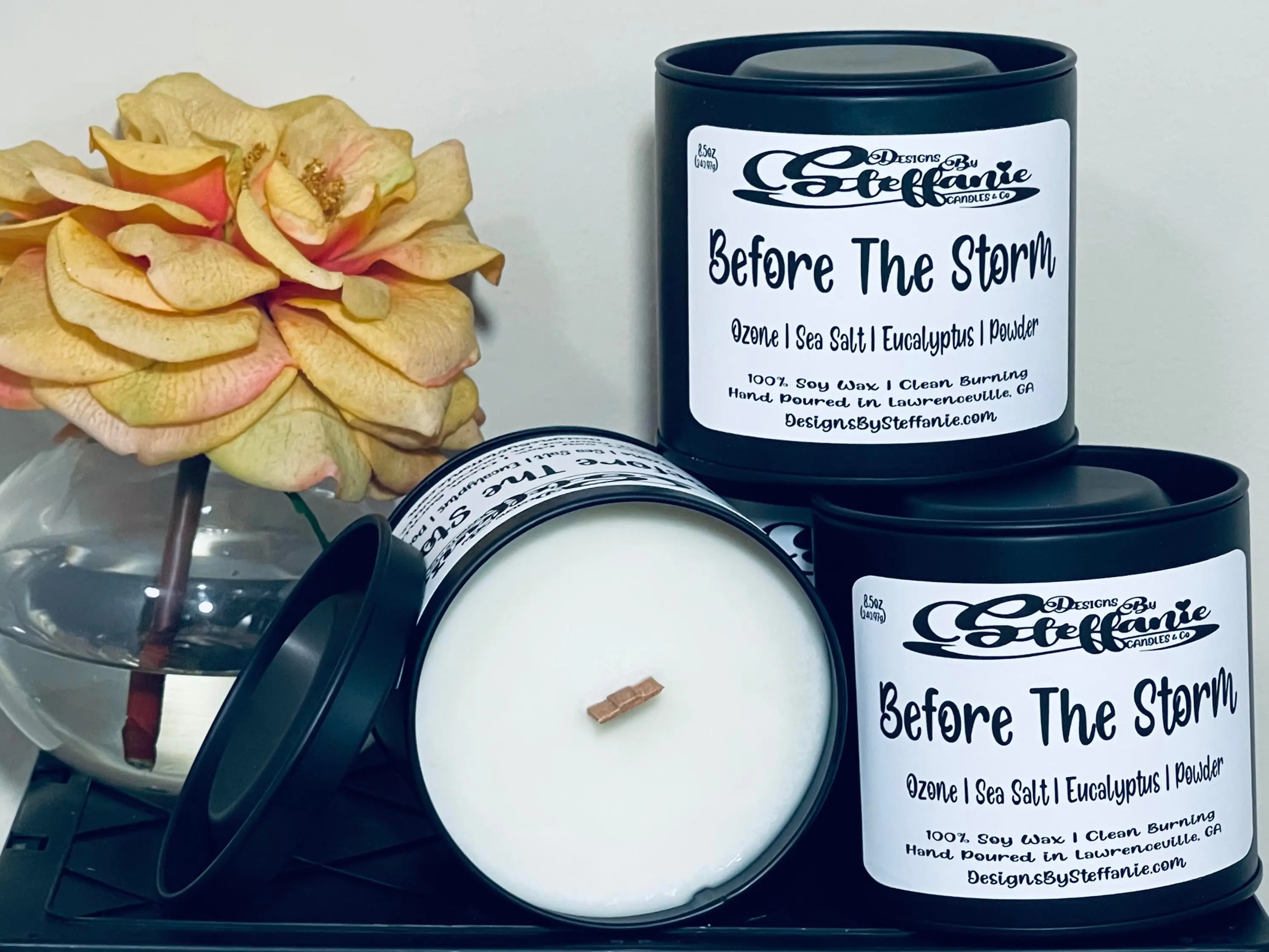 Before The Storm Crackling Wooden Wick Candle (Black Paint Can)