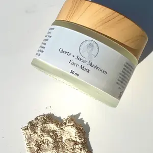 Quartz Crystal + Snow Mushroom + Pearl Powder Illuminating Face Mask | Face Scrub Polish | Cleanser - Natural Skin Exfoliation