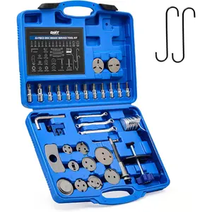 Motor Tech Brake Caliper Tool Set, 34pc Brake Caliper Compressor Tool Kit with 11 & Swivel Brake Pad Tool, Caliper Piston Compressor Tools with Brake Line Bender