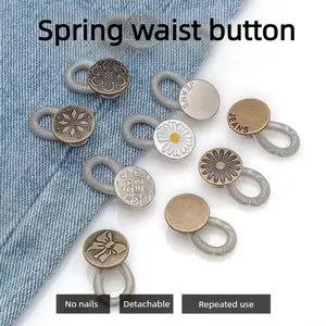 5 PCS Women's waist cinching button for jeans, detachable waist adjuster, no-sew button accessories