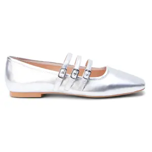 Matisse Womens Nova Mary Jane Ballet Flats Casual - Silver