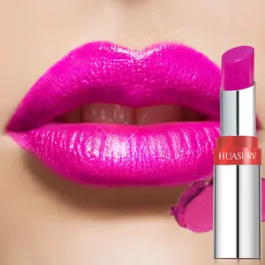 Huasurv Shimmer Lipstick, Long-Lasting Glossy Finish, Moisturizing Texture, Blue Color, Women's Makeup, Autumn Winter Shine, Hs2303-05
