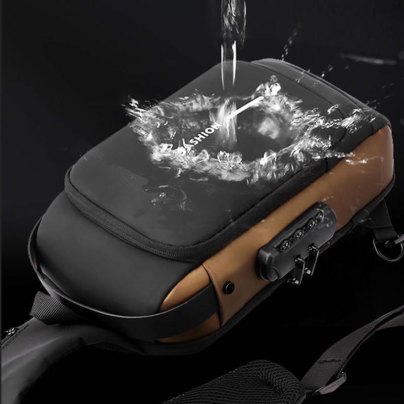 2025 Men's Crossbody Bag - Anti-Theft with Password Lock, Large Travel Bag Multi-Layer Storage, Detachable Strap, Durable & Stylish
