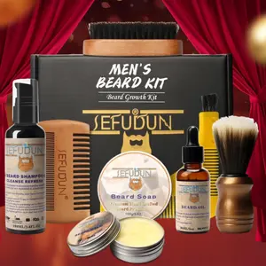 Men's Beard Care Set, Beard Care Kit, 10pcs/set Beard Shampoo & Soap & Balm & Oil & Comb & Storage Bag & Box, Beard Care Products for Daily Use, Hair Styling Tools