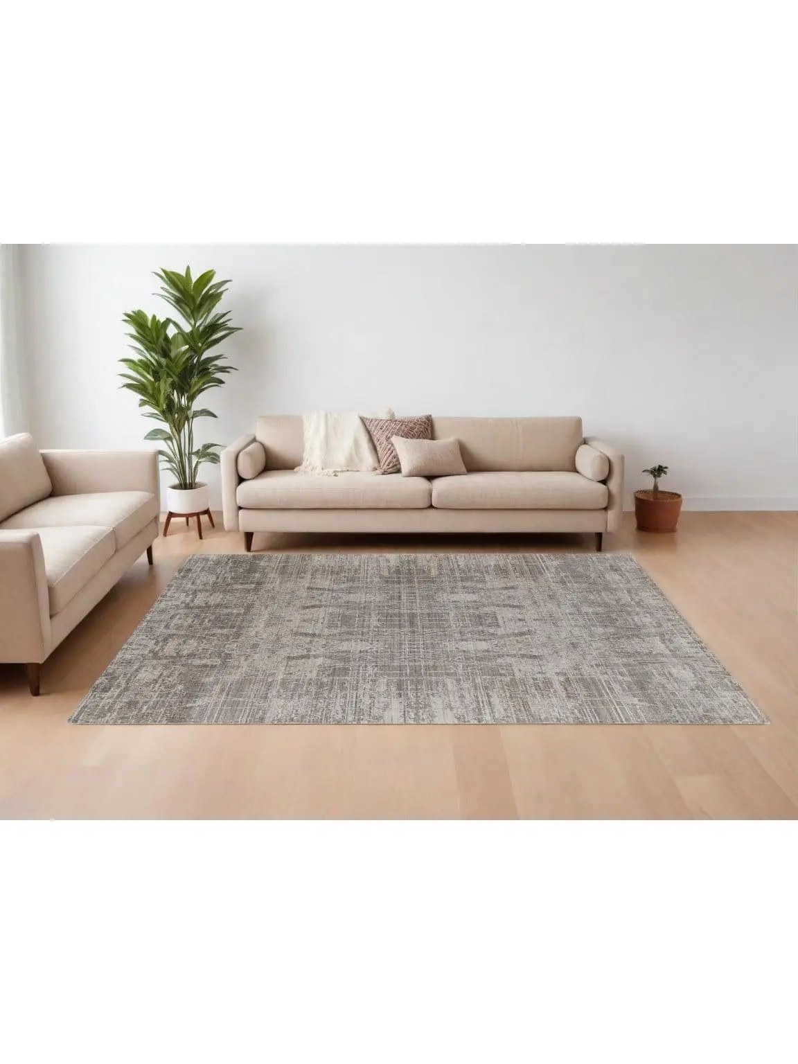 HomeRoots 566896 10x14 ft. Abstract Hand-Woven Worn Faded Rectangular Giant Area Rug, Gray & Silver, Giant Area Rugs, Rectangular Area Rugs