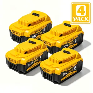 20V 8.0AH Replacement Battery for Dewalt Power Tools (1/2/4 PC), Durable Stable Output, Compatible with DCB208 DCB200 DCB204 DCB206, Ideal for Cordless Saws & Angle Grinders