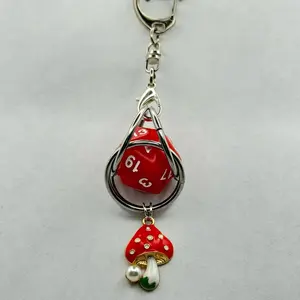 D&D D20 Keychain or Necklace with Charm - Usable D20 for Convenient Access