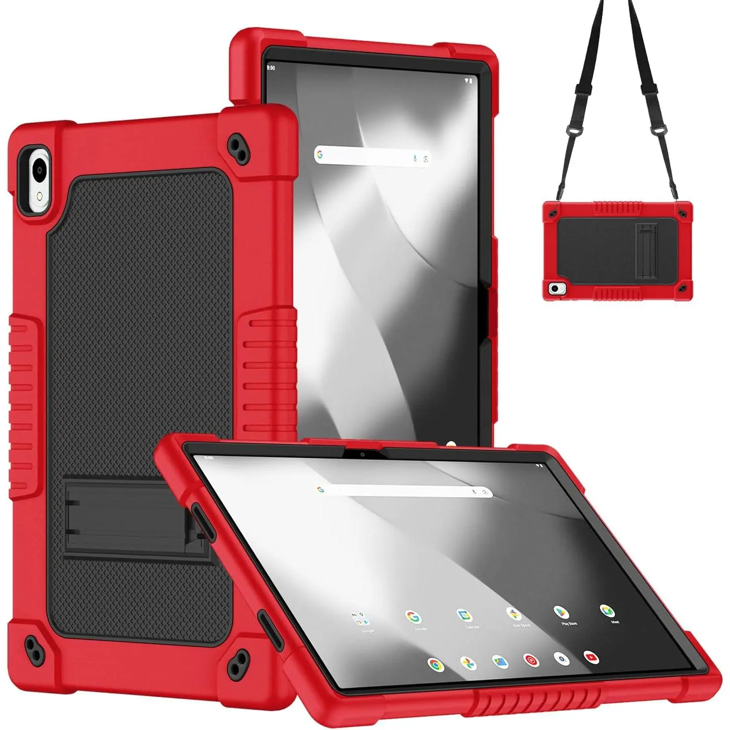 for Onn 12.1 inch Tablet Pro 100146663 Case/for Onn 12.1" Tablet Pro 2024  Friendly Case with  Strap Stand (RedBlack)