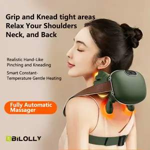 Shoulder and neck bionic intelligent massager, heated massager, finger-style neck and waist massager, 4D kneading massage, simulates real human hand massage, provides comfortable muscle relaxation.