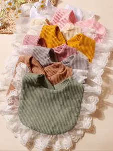 8pcs European and American New Baby, Newborn Saliva Towel Lace Girls Soft Decoration Bib Bib Baby Saliva Towel