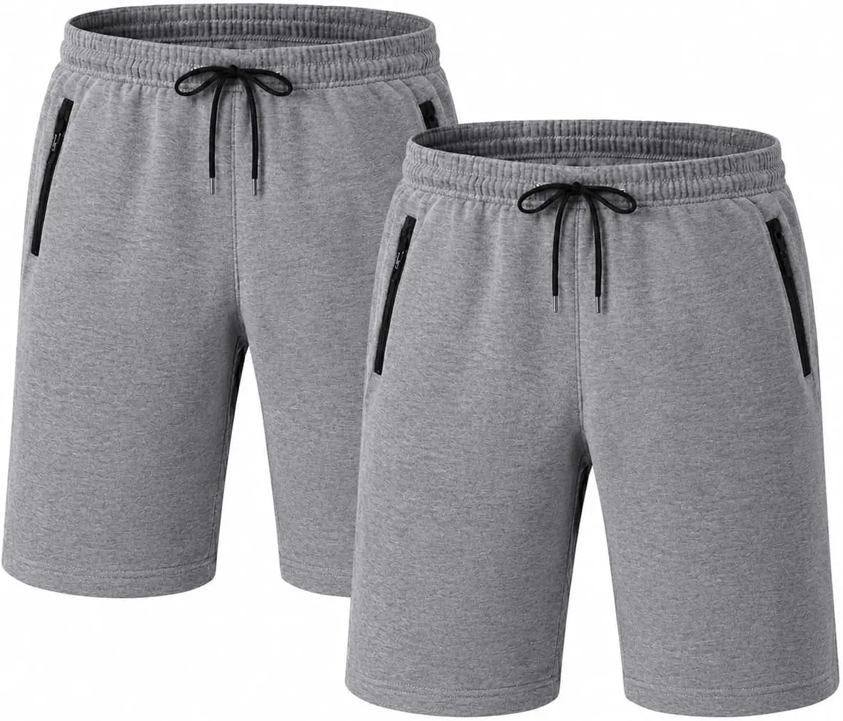 UK WEAR Men's 100% Cotton Sweat Shorts – Regular Fit with Side Pockets | Zippered Pockets, Regular Fit, Gym and Casual wear