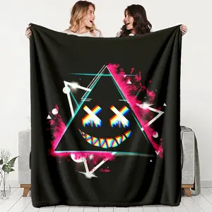 Neon Triangle Plush Blanket, Soft and Warm, Ideal for Naps, Camping, Travel, All-Season Gift