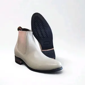 Botin Charro Blanco/ Round Toe Ankle Boot