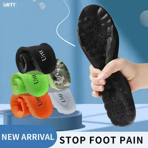URTT 4D Cloud Step Soft Bounce Insoles For Men Women,Anti Fatigue Memory Foam Cushion insole, Shock Absorption, Foot Pain Relief Footwear Active,Fall Winter Boots soles for Shoes, heightboosters Parent Tactical All Day Work,Christmas gift,Black insoles