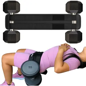 Thrust Belt For Dumbbells Heavy, Kettlebells, Plates, Comfort Up to 400 LBS, Double Hook & Loop Booty Builder, Glute Workout Equipment for All Shapes, Use at Home or Gym.