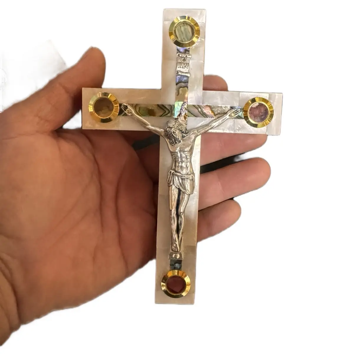 Holy Land Shell Cross - Religious Wall Decor for Home