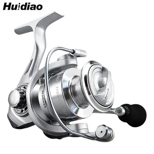 Huidiao Silver Lightweight Spinning Fishing Reel ZYC2000-7000 Series 5.2:1 Gear Ratio 17.6-22LB Powerful Drag Metal Spool/Handle for Bass Pike Walleye Fishing Equipment