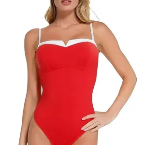 The Popilush Contrast Trim Shapewear Bodysuit Womenswear Tops Underwear Basic Sleeveless Celebrity Live