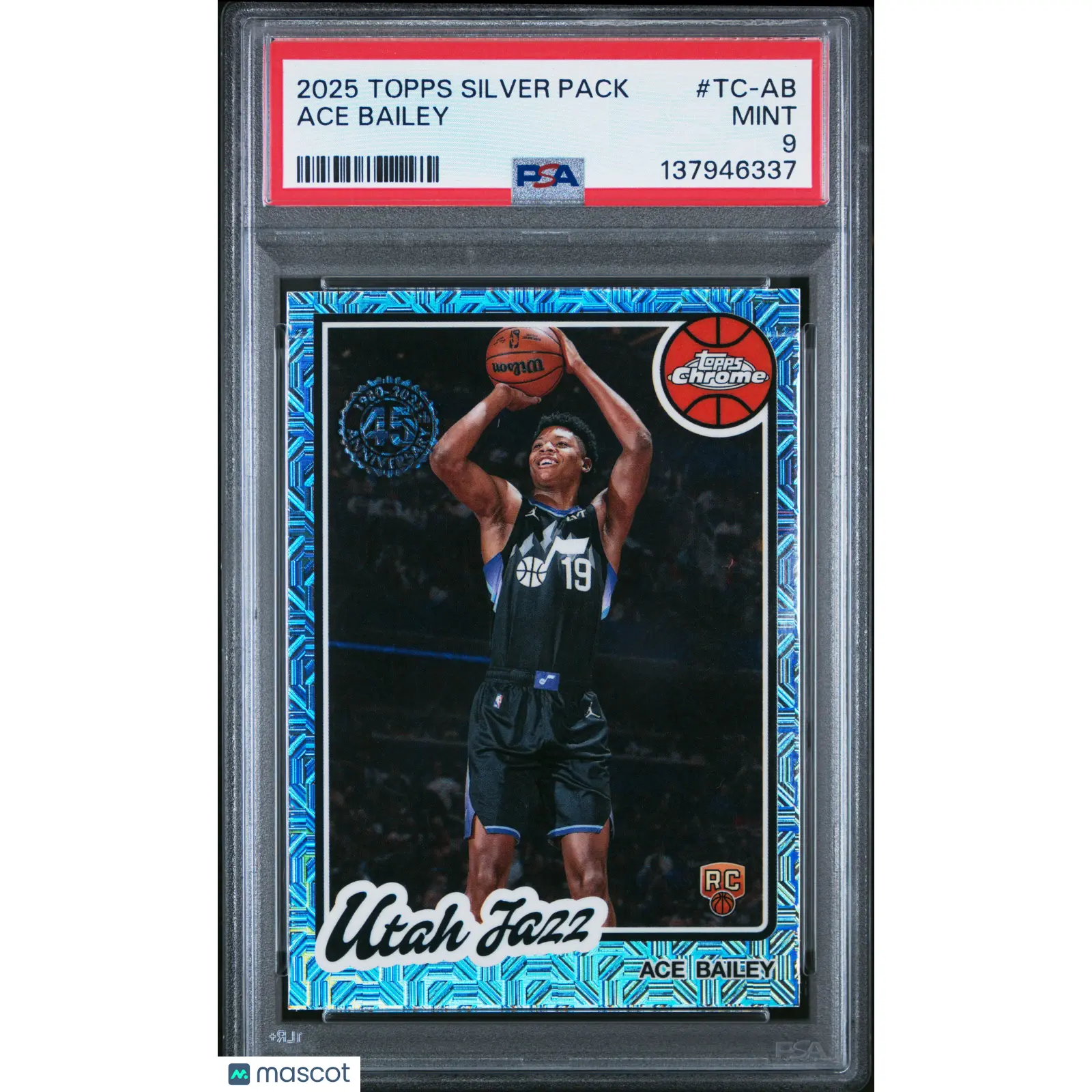 2025 Topps Silver Pack Topps Chrome Ace Bailey Rookie PSA 9 MINT Utah Jazz