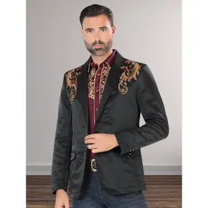 Saco MONTERO Bordado Para Caballero Slim Fit Estilo MT-2173