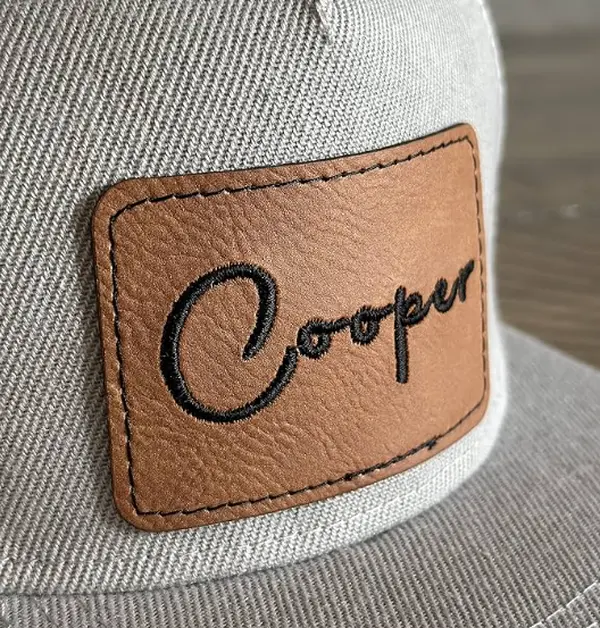 Custom Laser Engraved Leather Iron On Patch