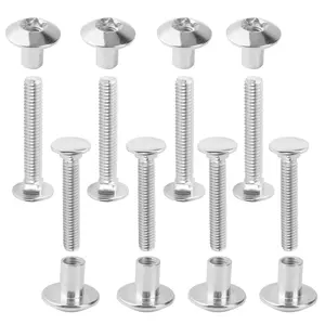 8 Pcs Heavy-Duty Hasp Bolt Trailer Kit - 5/16"-18 Carriage Bolts & Torx Barrels, Universal Replacement Parts for Trailer RV Cam Action Hasps