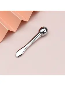 Silver Fish Tail Design Eye Cream Applicator Stick - Stainless Steel Dual-Head Facial Roller Tool for Skincare Comfort, Reducing Puffiness and Wrinkle