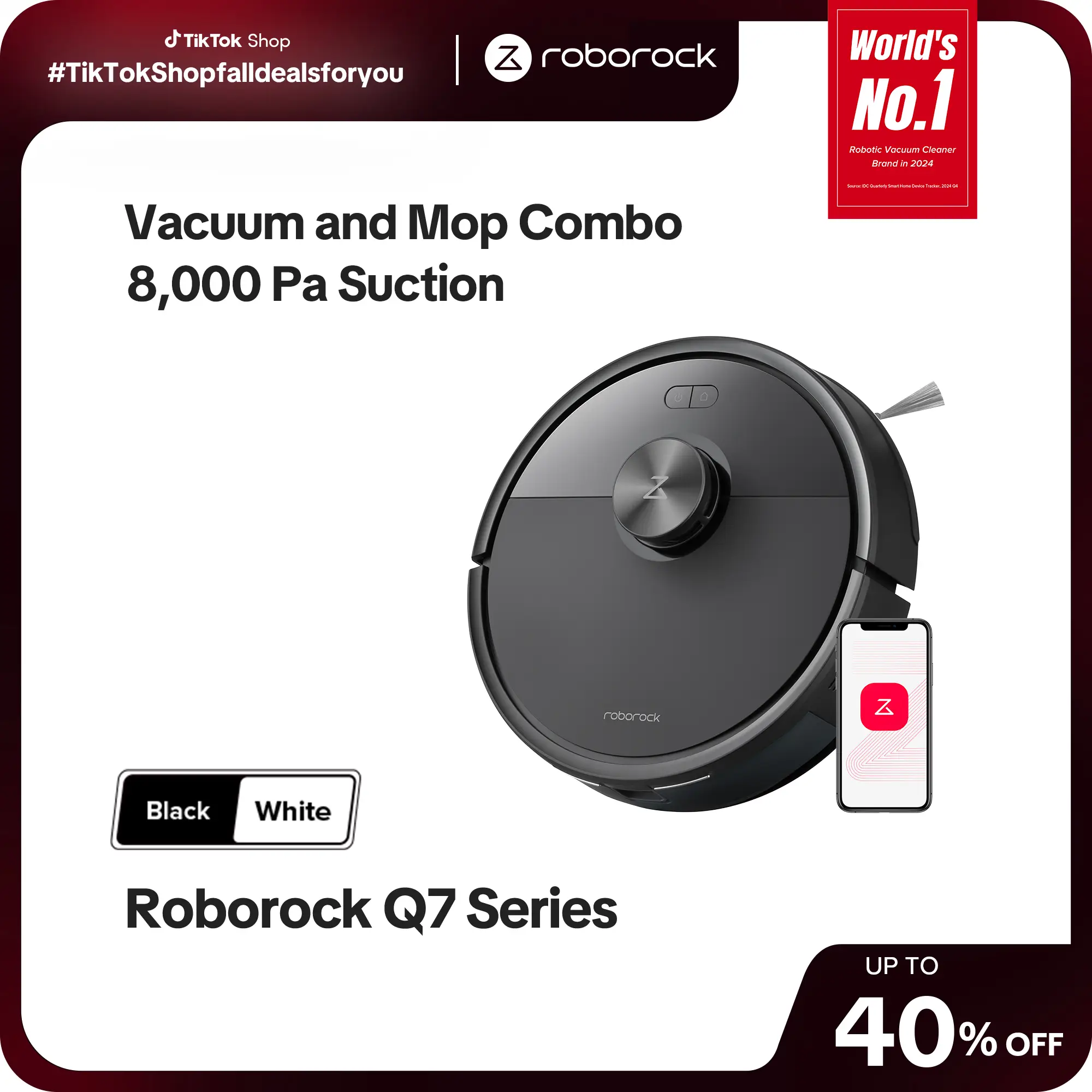 Roborock Q7 Series Robot Vacuum and Mop Combo (Q7 L5), LiDAR Navigation, Pet Hair, Automatic Vacuum Cleaner for Home Robot, Self-Charging Robotic Vacu