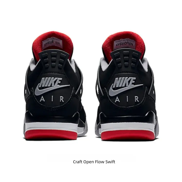 Black and Red Mid-Top Retro Basketball Shoes