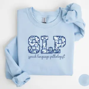 SLP Toile Shirt Speech Language Pathologist Sweater, future Speech Therapist Graduation Gift, Floral Speech Therapy Crewneck