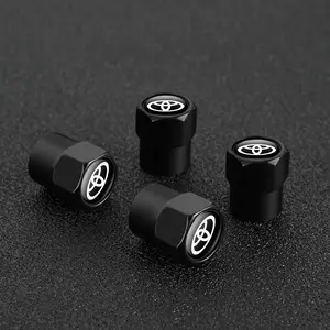 4pcs/set Alloy Car Tire Valve Stem Air Caps, Anti-Theft Airtight Cover for Toyota Camry Yaris Hilux Prius Avensis Auris Corolla Automotive Accessories